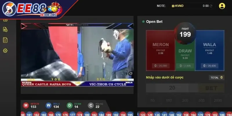Đá gà EE88 cựa sắt kịch tính đòn đánh chớp nhoáng