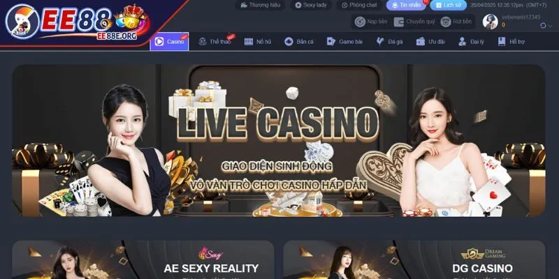 Tổng quan về thế giới sòng bài Live Casino EE88